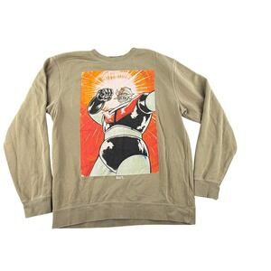 BAIT x Mazinger Z Crewneck Sweatshirt Men's Medium Tan Anime Streetwear